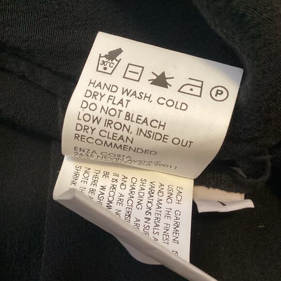 Enza Costa 100% Rayon Crepe Bracelet Sleeve Swing Mini Dress Black 1 S - Picture 9 of 11